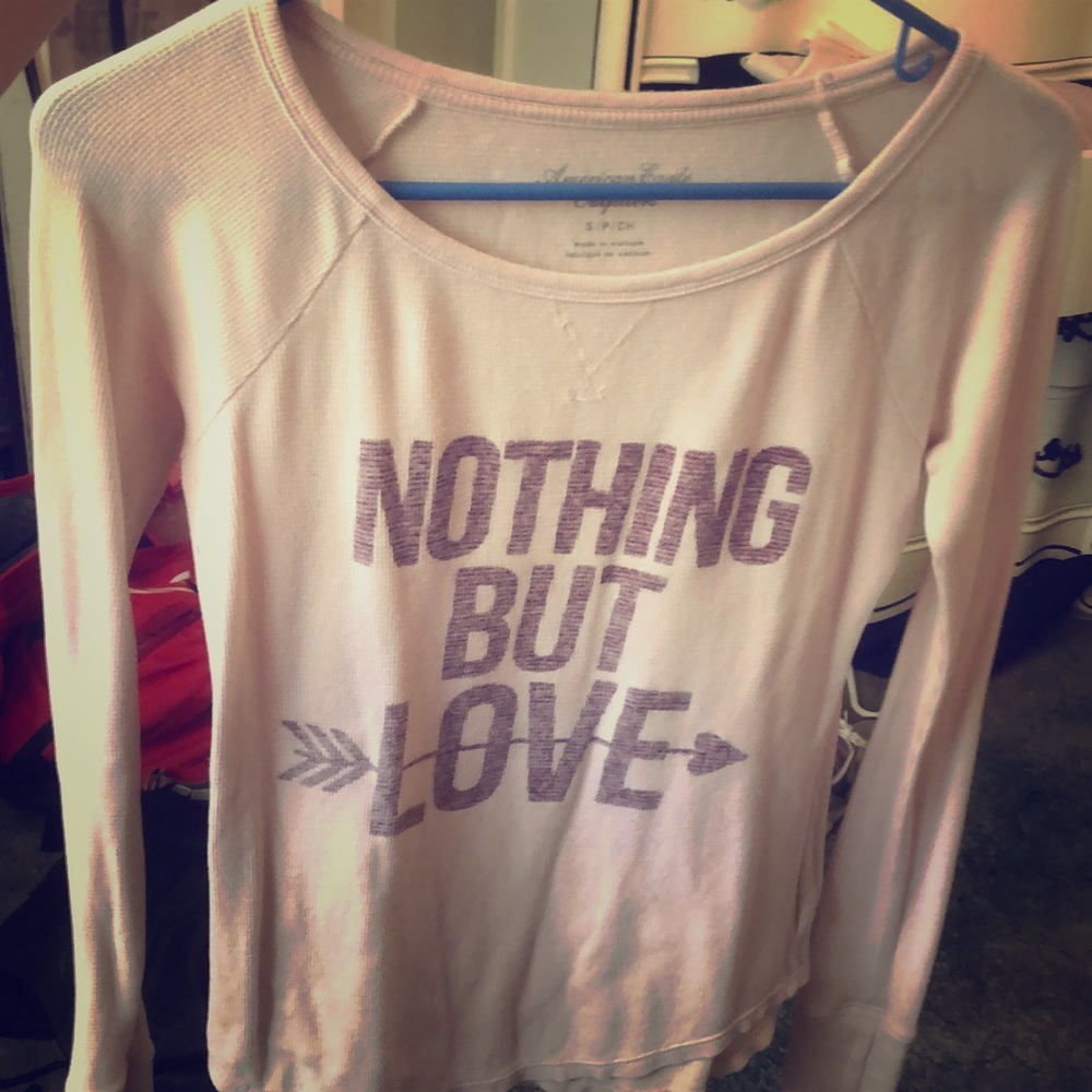 Light pink thermal long sleeve tshirt